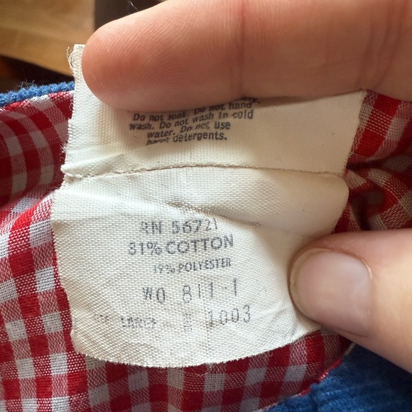 Vintage The Pond Raggedy Ann Dress Blue Corduroy Baby Large - Picture 5 of 8